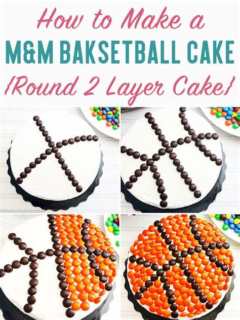 Basketball Cake Tutorial Easy Round Layer Cake With Mandm Candies Recipe Basketball Cake