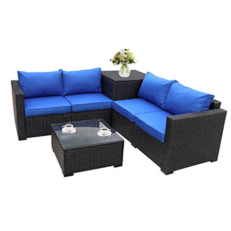 Rattan outdoor dining tables, chairs, rattan garden furniture sofa sets. Outdoor PE Wicker Furniture Set 4 Piece Patio Black Rattan ...
