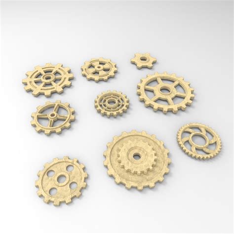 Steampunk Gears Collection 3d Model Cgtrader