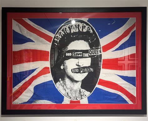 God Save The Queen Sex Pistols Promotional Flag By Jamie Reid Bhpcollectibles Collectable