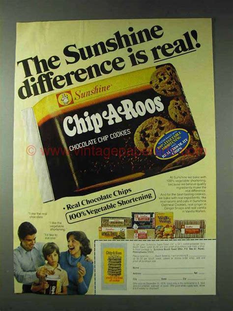 1978 Sunshine Chip A Roos Chocolate Chip Cookies Ad Di0478