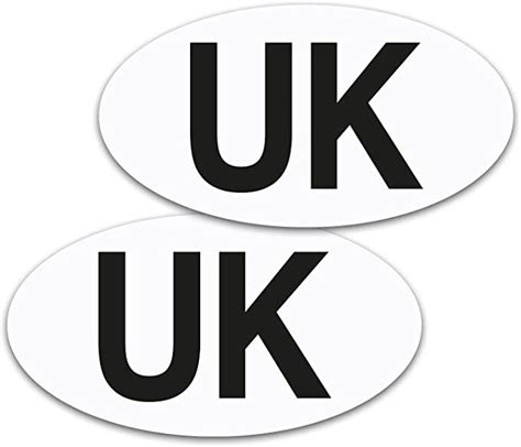 Magnetic Uk Oval Car Driving Stickers Eu Europe Travel Law Pack Of 2