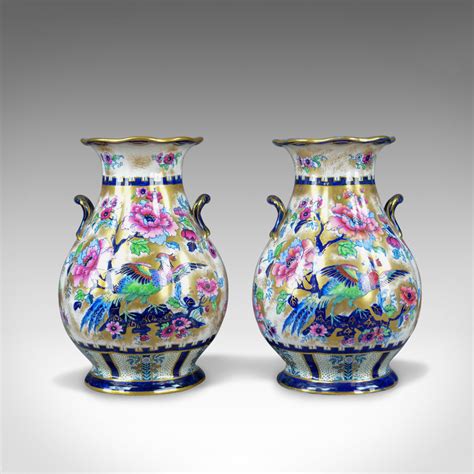 Pair of Decorative Baluster Vases, Losol Ware Ceramic Urns, Keeling an ...