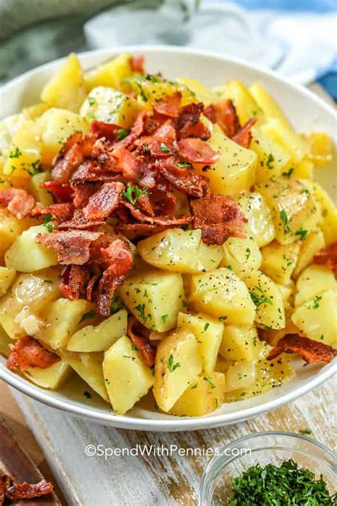 (noun) a common picnic side dish consisting of mayo mustard and primarily potatoes. German Potato Salad Recipe - Best Crafts and Recipes