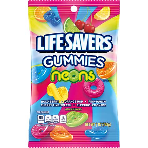 Life Savers Neons Gummy Candy 7 Oz Bag