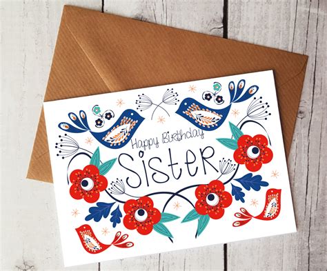 Birthday card ideas for sister. Happy Birthday Sister Card | Handmade Card | Sister Gift ...