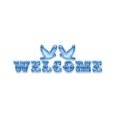 Free Psd White Transparent Welcome Letter Art With Pijan Bird Free Png