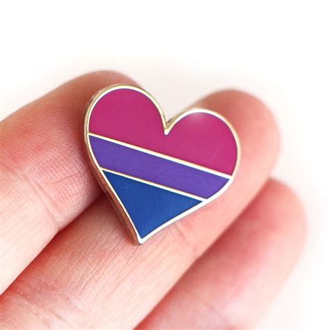 Bisexual Pride Pin Gay Lapel Pin Bisexual Flag Pin Heart Enamel Pin