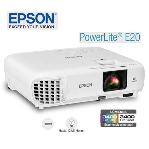 Proyector Epson Powerlite E20 3400 Lúmenes 1024x768 Xga Epson