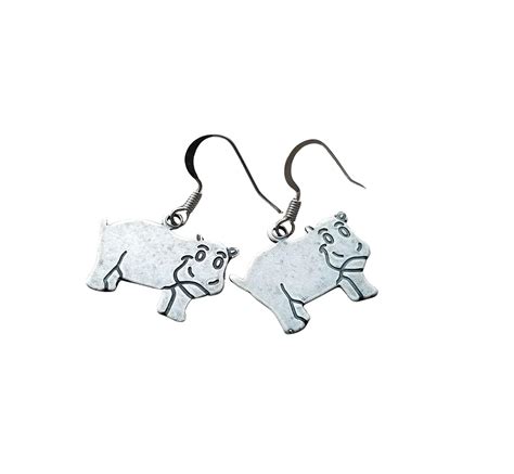 Handmade Hippo Hippopotamus Earrings Handmade Products