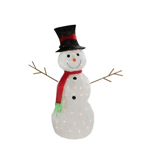 Since snowmen are not holiday specific, i can keep my collection up all winter long. Northlight 48 in. Christmas Lighted 3D Tinsel Snowman with ...