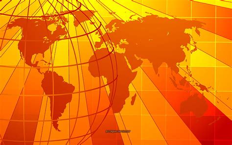 Konsep Peta Dunia Peta Dunia Oranye Benua Bumi Peta Dunia Wallpaper