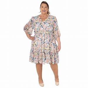 Plus Size Taylor Printed Button Front Dress