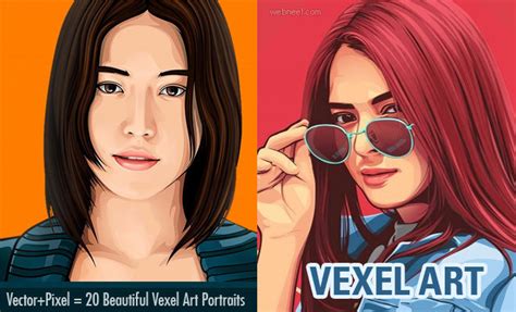 Daily Design Inspiration 20 Beautiful Vexel Art Portraits Vector