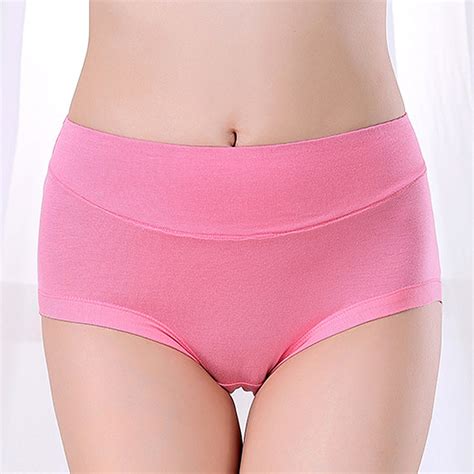 colorful women super elastic bamboo fiber high waist comfort briefs panties at banggood