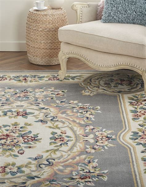 Nourison Aubusson Grey Rug From Nourison Abs1grey Area Rugsshop Ca