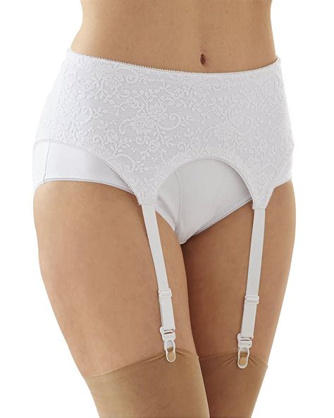 cortland shapewear fancy embroidery 4 strap white garter belt size 36 3xl ebay