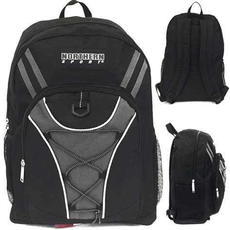 24 Pieces 19 Bungee Design Backpack In Solid Black Colo Backpacks 18