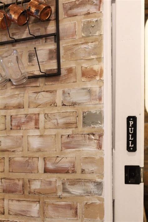 Diy Faux Brick Wall Using Joint Compound And 50 Acrylic Paint Create