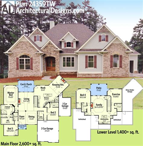 36 House Plan Style House Plans One Story 2600 Sq Ft