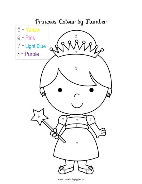 Color By Number Preschool ⋆ Coloringrocks Princess Coloring Pages