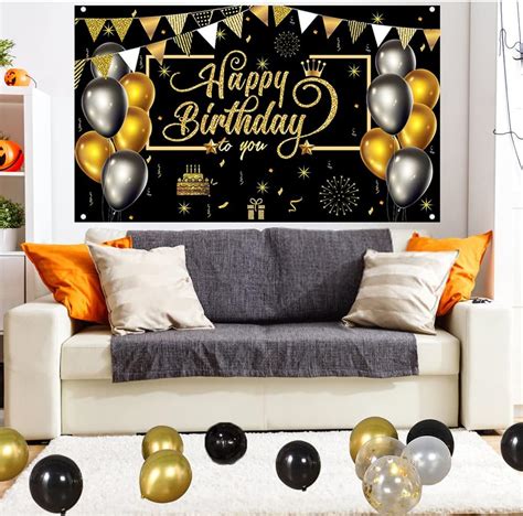 Buy Black And Gold Birthday Party Decorations Pcs Gold Black Balloon Garland Arch Kit Extra