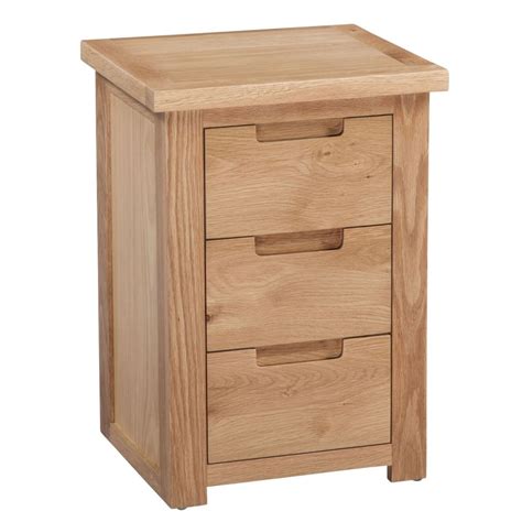 Moderna Oak Furniture Three Drawer Bedside Cabinet Sale
