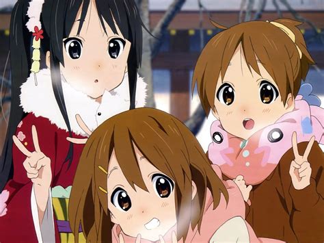 Mio Akiyama Yui Hirasawa And Ui Hirasawa Anime Characters Widescreen