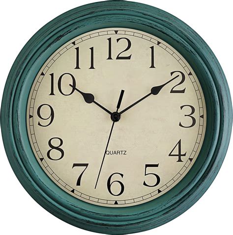 Foxtop Retro Silent Non Ticking Round Classic Clock 12 Inch