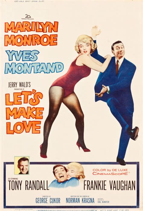 Lets Make Love Marilyn Monroe Yves Montand And Frankie Vaughan Us Movie Poster 1960 Old