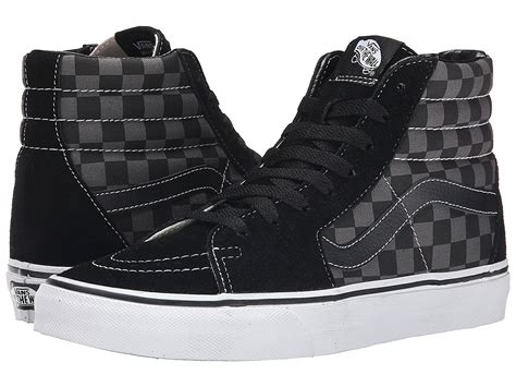 vans sk8 hi black pewter checkerboard women s classic skate shoes size 7
