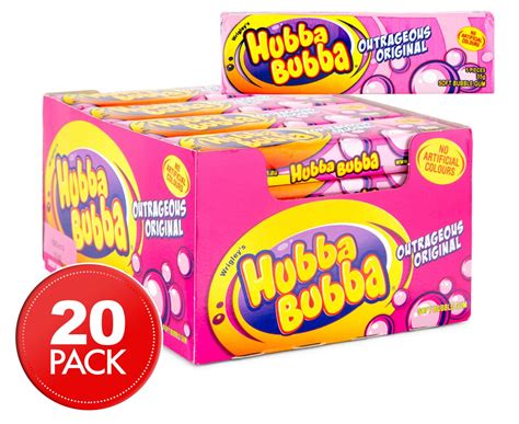 Wrigleys Hubba Bubba Bubblegum Chewing Gum Original Flavour X 20 Units