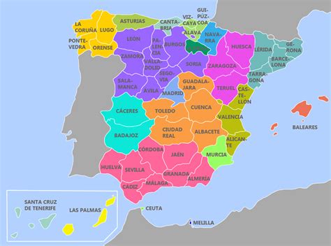 Mapa De Las Provincias De España