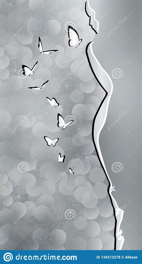 Here presented 33+ woman silhouette drawing images for free to download, print or share. Abstract Woman Body Shape Line Silhouette With Butterflies ...