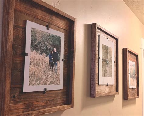 Reclaimed Wood Glass Picture Frame Mat And Glass Rustic Frames Wood