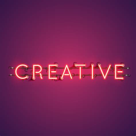 Neon Realistic Word Creative For Advertising Vector Illustration