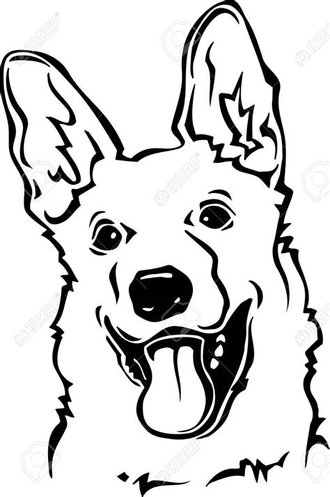 German Shepherd Easy Face Drawing Free Download On Clipartmag