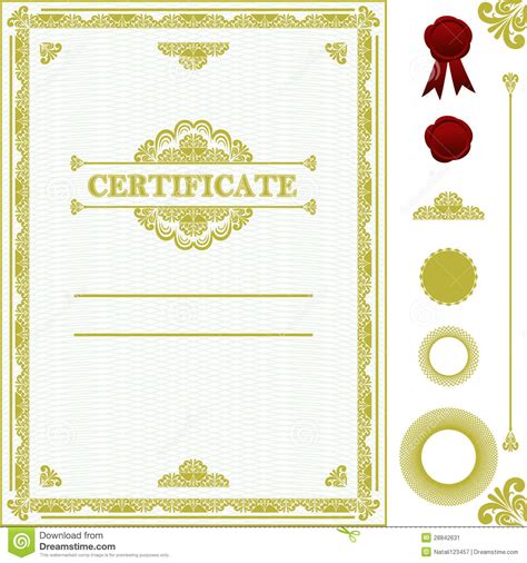 Princess diploma or certificate printable certificate templates. Certificate Template. Stock Image - Image: 28842631