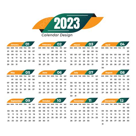 Gambar Imej Png Templat Kalendar Tahunan 2023 Kalendar 2023 Png