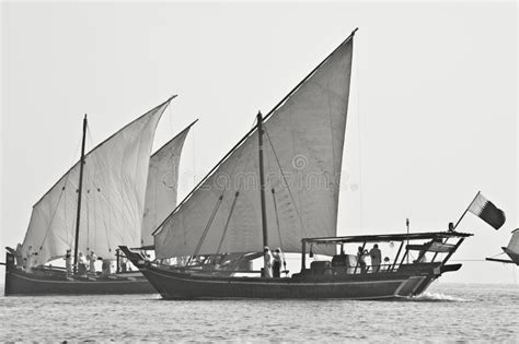 Arabian Dhow Sailing Out Of The Mist Editorial Photography Image Of