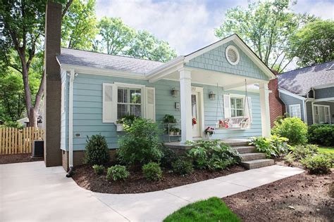 1940s Blue Bungalow Craftsman Exterior Charlotte By Bay Street