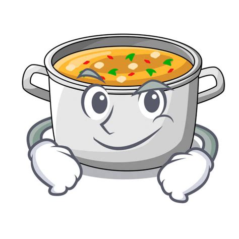 Dibujo de sopa y pescado para colorear. Vector: sopa de pollo | Personaje de dibujos animados de ...