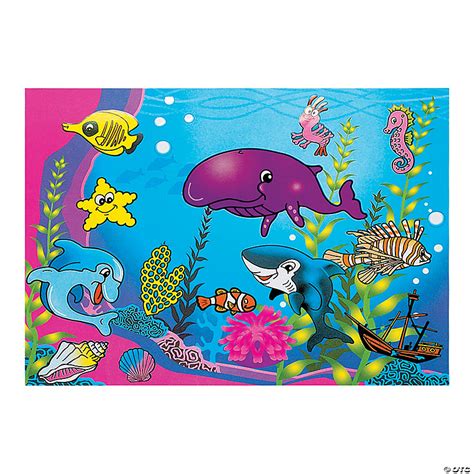 Diy Aquarium Sticker Scenes 12 Pc Oriental Trading