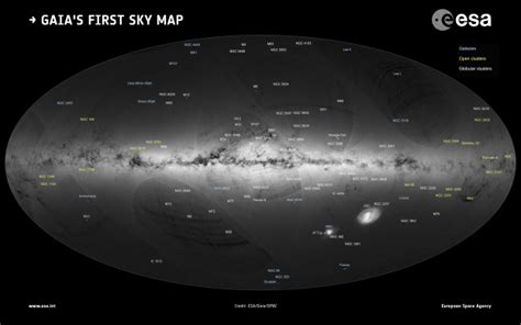 Esa Science And Technology Gaias First Sky Map Annotated