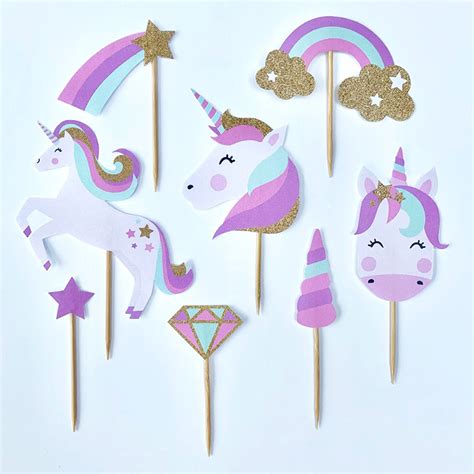 Free Printable Unicorn Cupcake Toppers