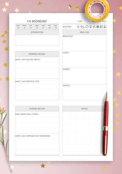Download Daily Review Template Printable Pdf Or Digital For Remarkable Kindle Supernote