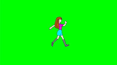 Animasi Cewek Berjalan Green Screen Youtube