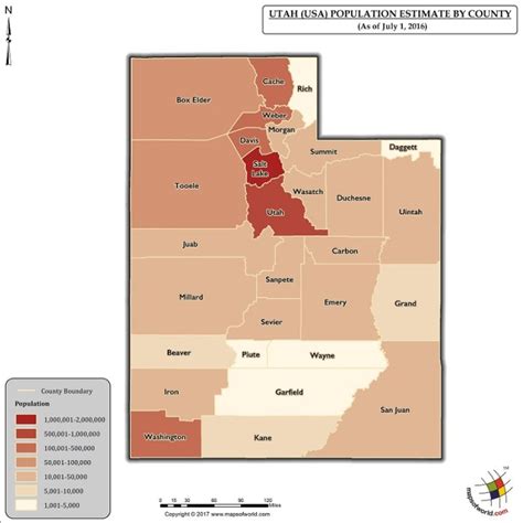 Utah Population Map Answers
