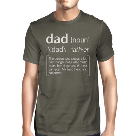 Dad Noun Mens Dark Grey Round Tee Fathers Day T Shirt Unique Design