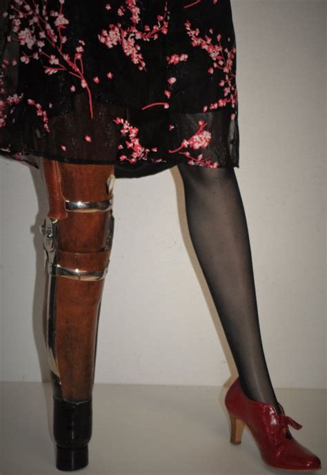 Absolutely Extraordinary Vintage Rare German Womens Leather And Steel Prosthetic Leg Peg Leg